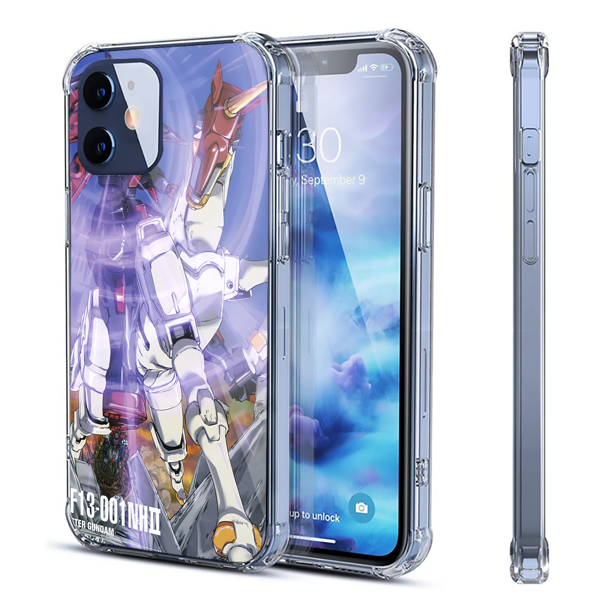 （画像用） 機動戦士ガンダム Mobile Suit Gundam 【iPhone 12シリーズ対応】透明スマホケース（クリアソフトケース）